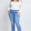 Women's Plus Size Basic Flare Jeans -Wana Fashion Shop EP998441 L1861 1