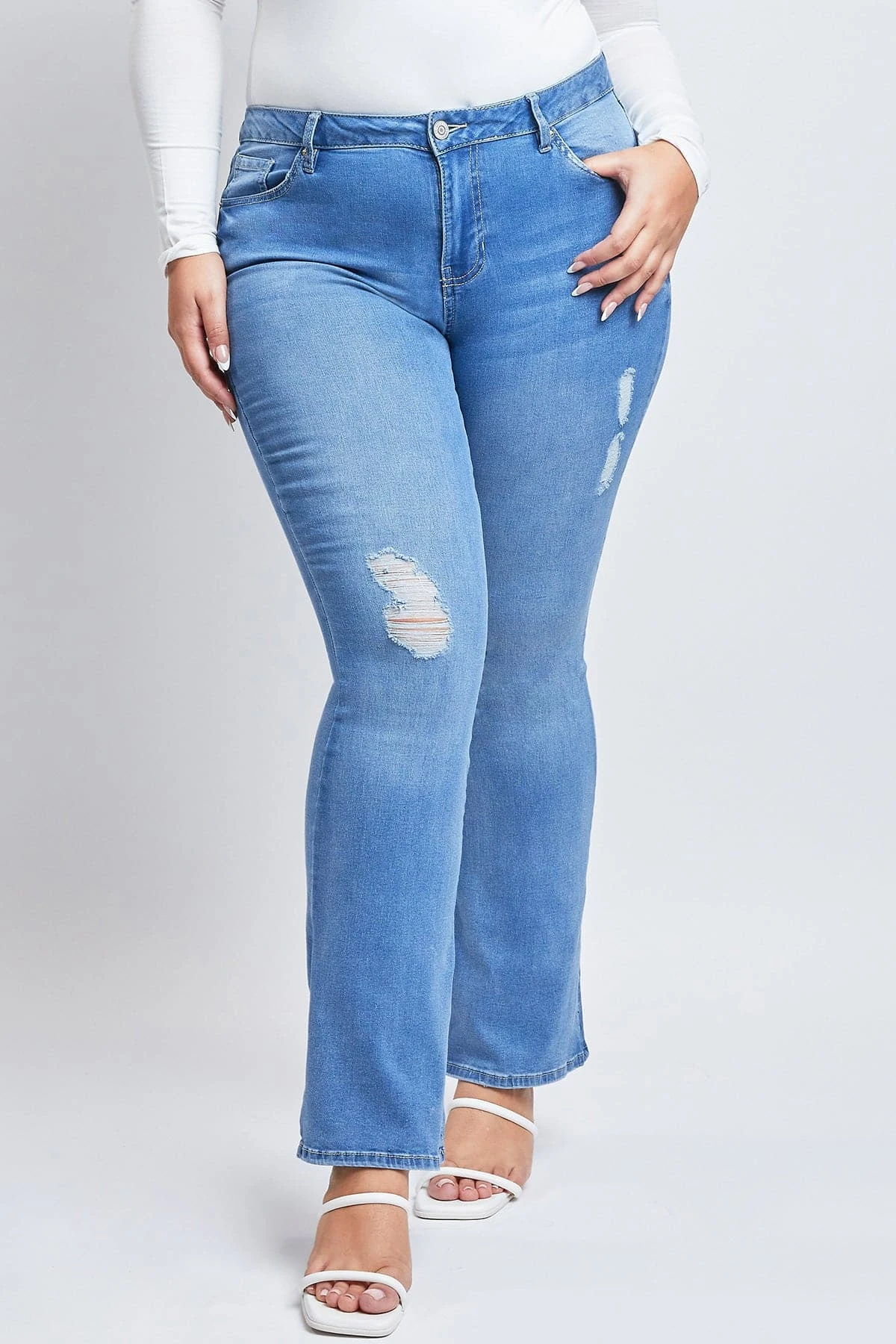 Women's Plus Size Basic Flare Jeans 4 Women's Plus Size Basic Flare Jeans - Image 2