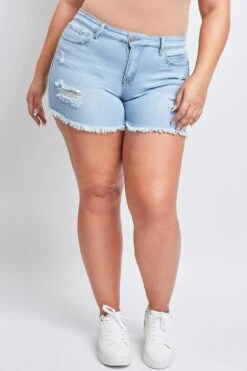 Women's Plus Vintage Dream Frayed Hem Shorts 13 Women's Plus Vintage Dream Frayed Hem Shorts -Wana Fashion Shop ES232670N L1868 2