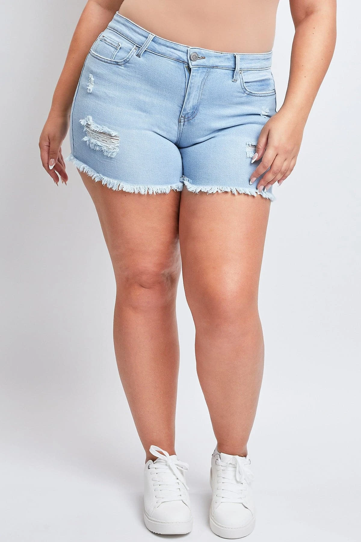 Women's Plus Vintage Dream Frayed Hem Shorts 5 Women's Plus Vintage Dream Frayed Hem Shorts - Image 3