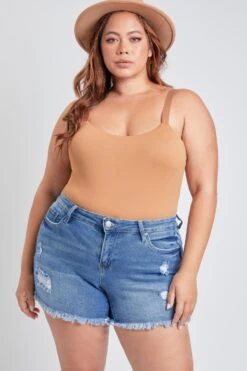 Women's Plus Vintage Dream Frayed Hem Shorts 19 Women's Plus Vintage Dream Frayed Hem Shorts -Wana Fashion Shop ES232670N 2533 2