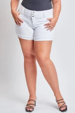 Women's Plus WannaBettaButt Mid Rise Shorts -Wana Fashion Shop ES233496 K1903 2