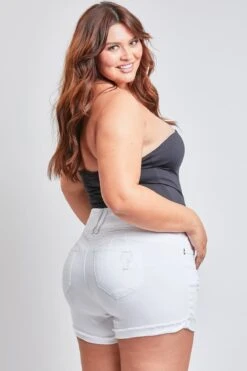 Women's Plus WannaBettaButt Mid Rise Shorts -Wana Fashion Shop ES233496 K1903 3