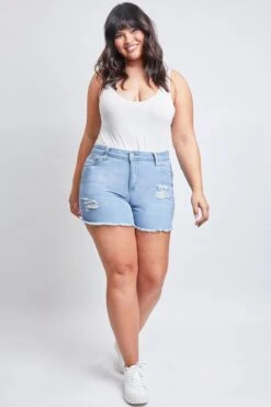 Women's Plus SizeWannaBettaButtFray Shorts 25 Women's Plus SizeWannaBettaButtFray Shorts -Wana Fashion Shop ES237196 2575L 1
