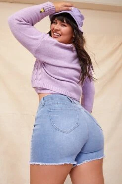 Women's Plus SizeWannaBettaButtFray Shorts 20 Women's Plus SizeWannaBettaButtFray Shorts -Wana Fashion Shop ES237196 2575L LS2