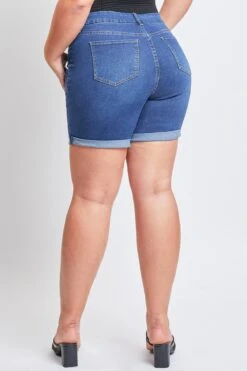 Women's Plus Curvy Fit Shorts With Rolled Cuffs -Wana Fashion Shop ES242896 S1569 5