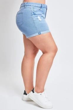Women's Plus Curvy Fit UltraCuffed Shorts 18 Women's Plus Curvy Fit UltraCuffed Shorts -Wana Fashion Shop ES253196 L2651 3