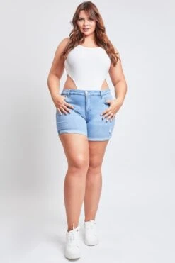 Women's Plus Curvy Fit UltraCuffed Shorts 20 Women's Plus Curvy Fit UltraCuffed Shorts -Wana Fashion Shop ES253196 L2651 4