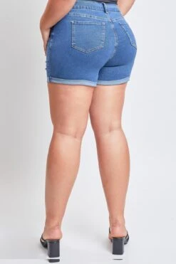 Women's Plus Curvy Fit UltraCuffed Shorts 24 Women's Plus Curvy Fit UltraCuffed Shorts -Wana Fashion Shop ES253196 M2651 3