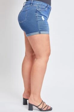 Women's Plus Curvy Fit UltraCuffed Shorts 23 Women's Plus Curvy Fit UltraCuffed Shorts -Wana Fashion Shop ES253196 M2651 5