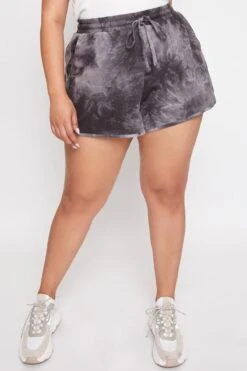 Women's Plus KozyTie Dye Jogger Shorts-Sale 8 Women's Plus KozyTie Dye Jogger Shorts-Sale -Wana Fashion Shop ES2589 2611 3