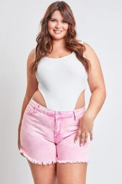 Women's Plus80's Acid Wash Mom Shorts 25 Women's Plus80's Acid Wash Mom Shorts -Wana Fashion Shop ES270889 FLAMI 2
