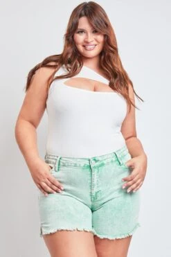 Women's Plus80's Acid Wash Mom Shorts 36 Women's Plus80's Acid Wash Mom Shorts -Wana Fashion Shop ES270889 SHAMR 2