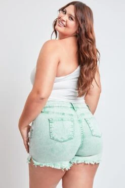 Women's Plus80's Acid Wash Mom Shorts 37 Women's Plus80's Acid Wash Mom Shorts -Wana Fashion Shop ES270889 SHAMR 5