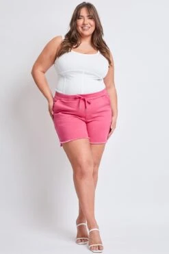 Women's Plus Frayed Hem Pull-on Shorts 39 Women's Plus Frayed Hem Pull-on Shorts -Wana Fashion Shop ES304607 BARPK 4