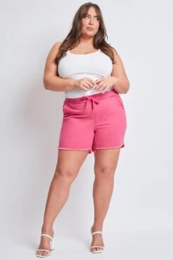 Women's Plus Frayed Hem Pull-on Shorts 35 Women's Plus Frayed Hem Pull-on Shorts -Wana Fashion Shop ES304607 BARPK 5