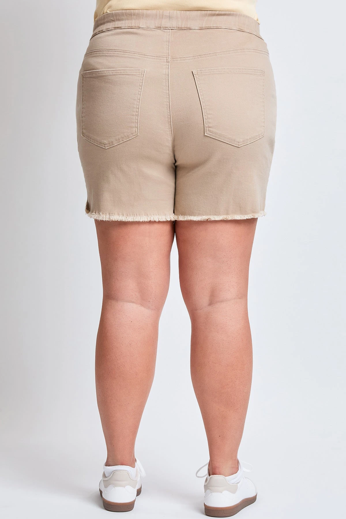 Women's Plus Frayed Hem Pull-on Shorts 4 Women's Plus Frayed Hem Pull-on Shorts - Image 2