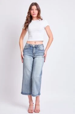 Women's Luxe High Rise Cropped Wide Leg -Wana Fashion Shop F124060 08RT 4
