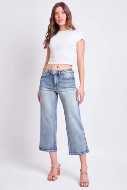 Women's Luxe High Rise Cropped Wide Leg -Wana Fashion Shop F124060 08RT 5