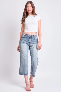 Women's Luxe High Rise Cropped Wide Leg -Wana Fashion Shop F124060 08RT 6