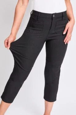 Women's Hyperstretch Crop Straight Leg Pants -Wana Fashion Shop F124131 BLACK 11 f23be6fc bd41 4f2d ad41 9530a139c491
