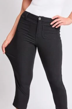 Women's Hyperstretch Crop Straight Leg Pants -Wana Fashion Shop F124131 BLACK 14 15b8bbf7 39a4 4f89 be80 1c5ccdad5ea5