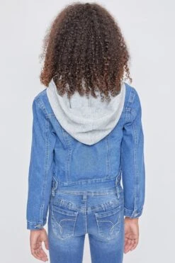 Girls Essential Denim Jacket With Removable Hoodie -Wana Fashion Shop GJ19076 M320 4