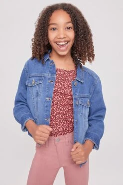 Girls Basic Oversized Denim Jacket 20 Girls Basic Oversized Denim Jacket -Wana Fashion Shop GJ19676 M36