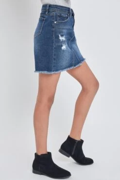 Girls Denim Skirt With Front Seam Detail -Wana Fashion Shop GK45950 2871 3