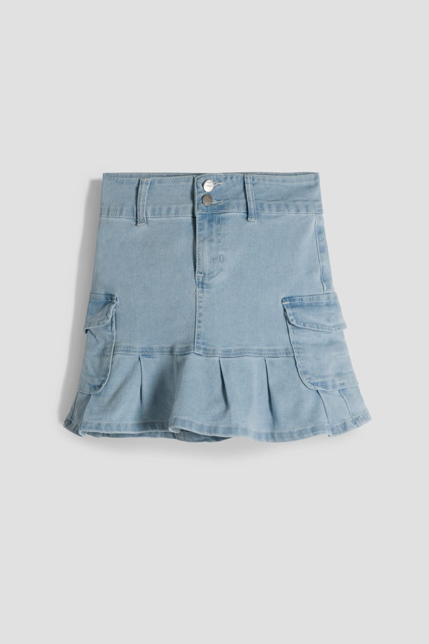 Girls Pleated Denim Mini Skirt 3 Girls Pleated Denim Mini Skirt