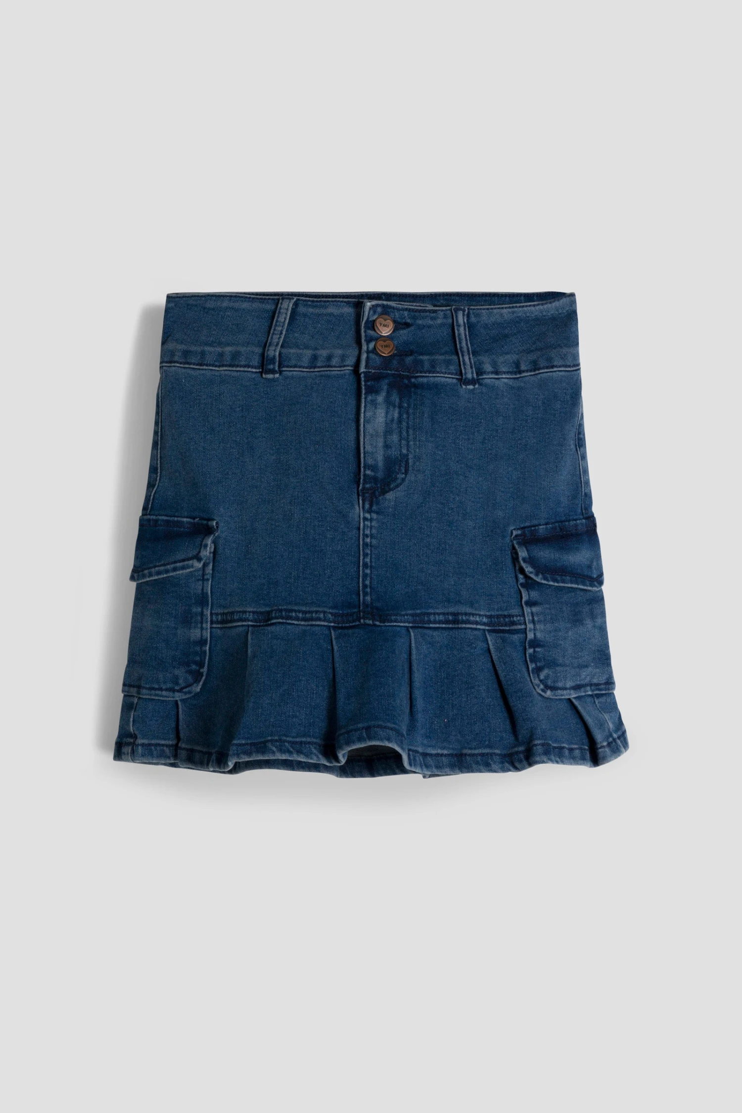 Girls Pleated Denim Mini Skirt 6 Girls Pleated Denim Mini Skirt - Image 4