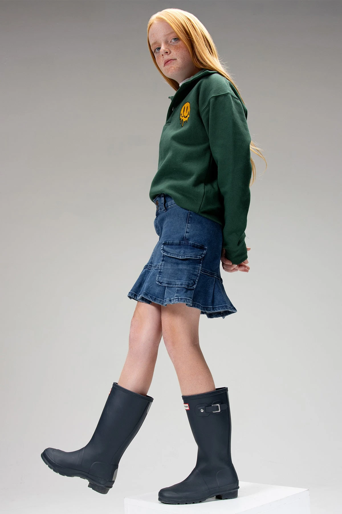 Girls Pleated Denim Mini Skirt 9 Girls Pleated Denim Mini Skirt - Image 7