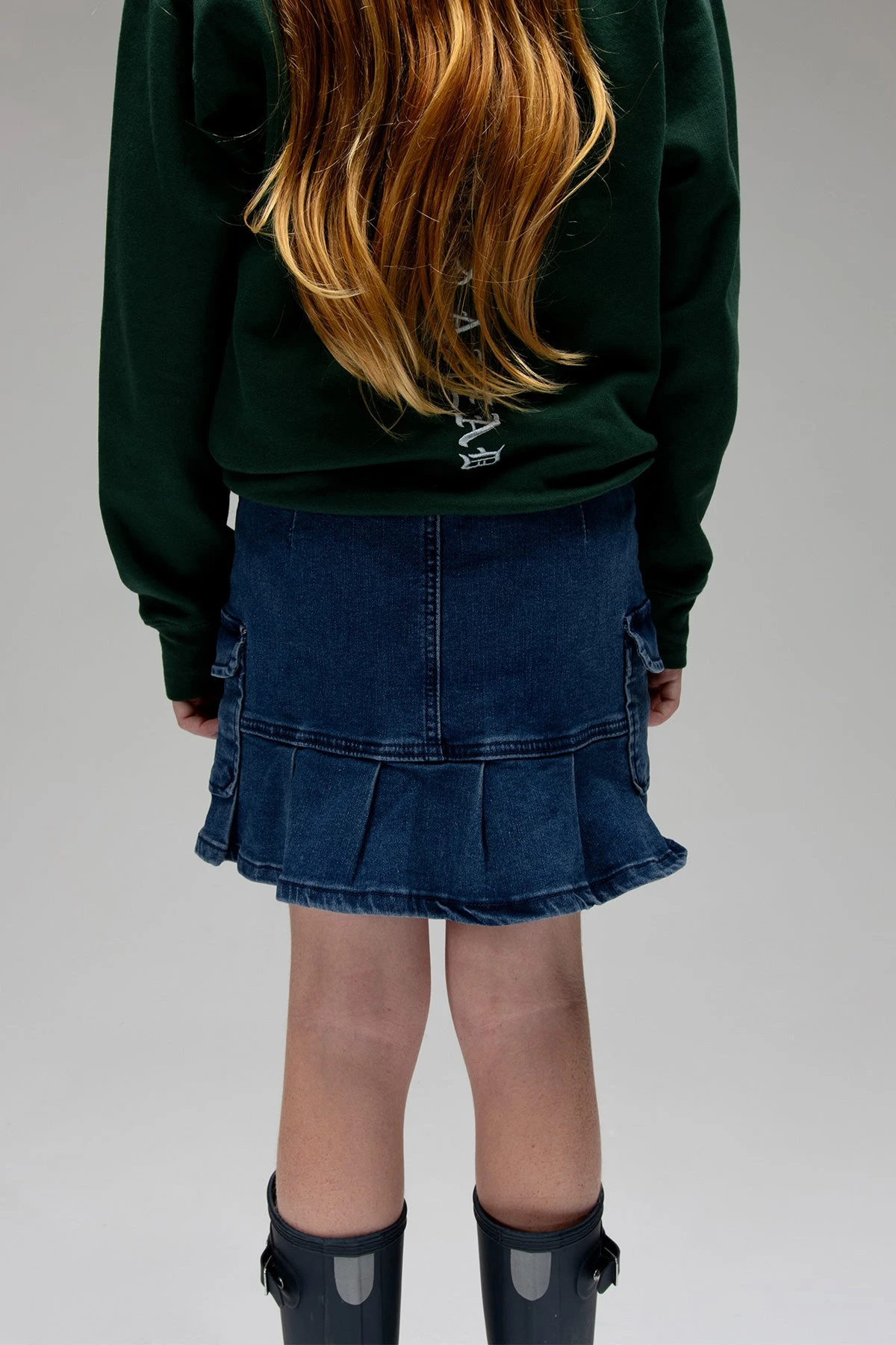 Girls Pleated Denim Mini Skirt 11 Girls Pleated Denim Mini Skirt - Image 9