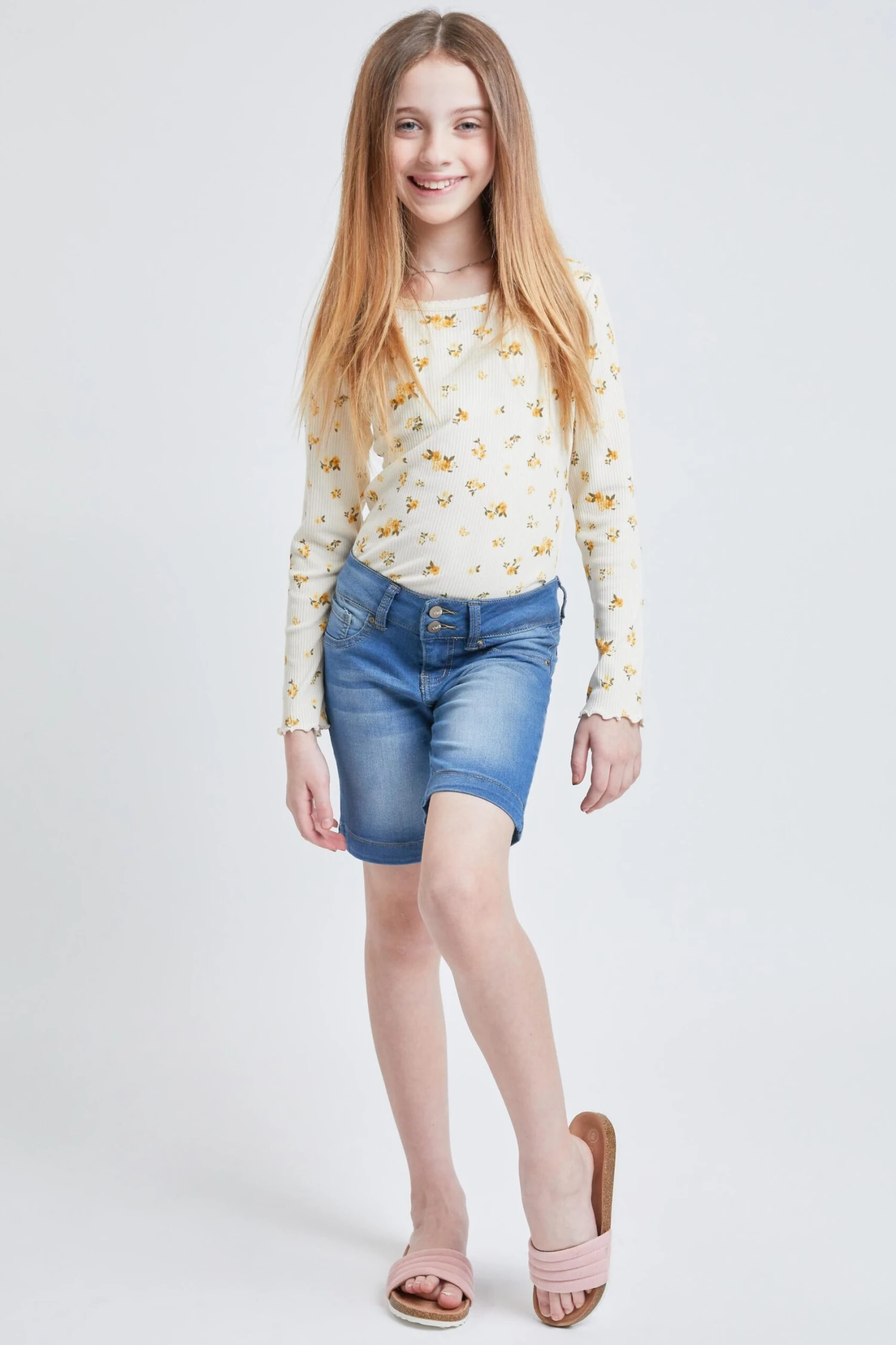 Girls 2-Button Essential Bermuda 4 Girls 2-Button Essential Bermuda - Image 2