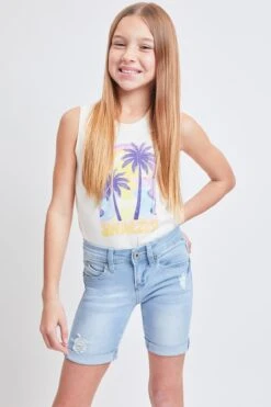 Girls WannaBettaFit Bike Shorts With Roll Cuffs -Wana Fashion Shop GM50251 L2539 2