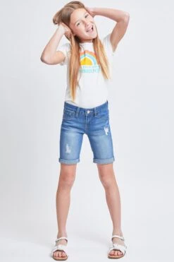 Girls Essential Cuffed Bermuda 18 Girls Essential Cuffed Bermuda -Wana Fashion Shop GM50341 M2672 4