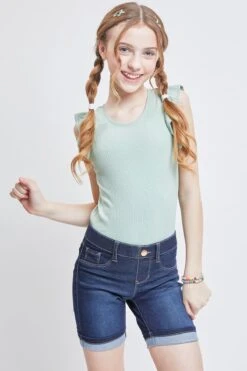 Girls Essential Cuffed Pull On Bermuda Shorts -Wana Fashion Shop GM50579 S08 2