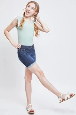 Girls Essential Cuffed Pull On Bermuda Shorts -Wana Fashion Shop GM50579 S08 4