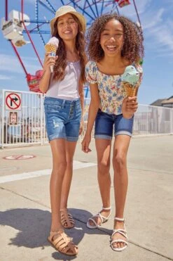 Girls Rolled Cuff Bike Bermuda Shorts 21 Girls Rolled Cuff Bike Bermuda Shorts -Wana Fashion Shop GM50579 S08 GM51050 M2902 LS1