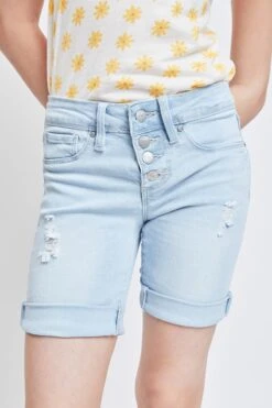 Girls Rolled Cuff Bike Bermuda Shorts 14 Girls Rolled Cuff Bike Bermuda Shorts -Wana Fashion Shop GM51050 Q2902 3