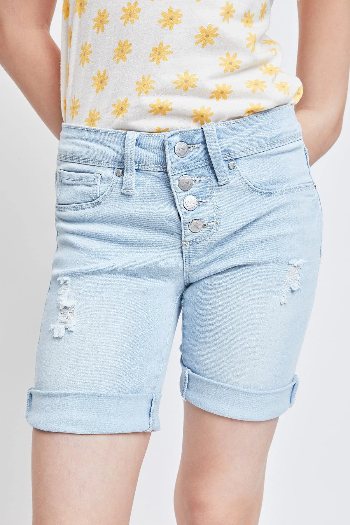 Girls Rolled Cuff Bike Bermuda Shorts 5 Girls Rolled Cuff Bike Bermuda Shorts - Image 3