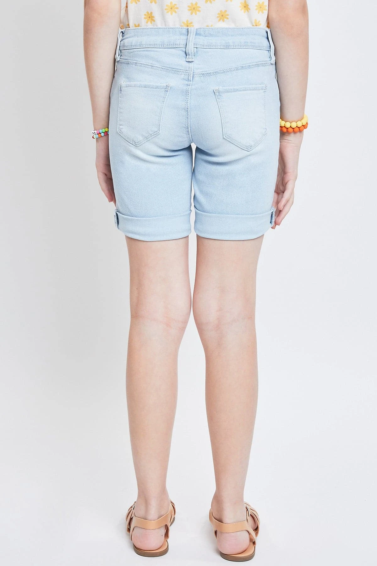 Girls Rolled Cuff Bike Bermuda Shorts 7 Girls Rolled Cuff Bike Bermuda Shorts - Image 5