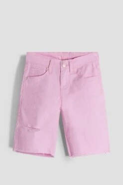 Girls Twill Frayed Hem Bike Shorts -Wana Fashion Shop GM51121 998PC 2