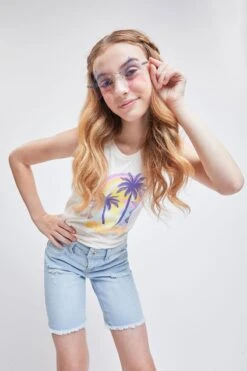 Girls Essential Frayed Bike Shorts 27 Girls Essential Frayed Bike Shorts -Wana Fashion Shop GM51150 Q2544