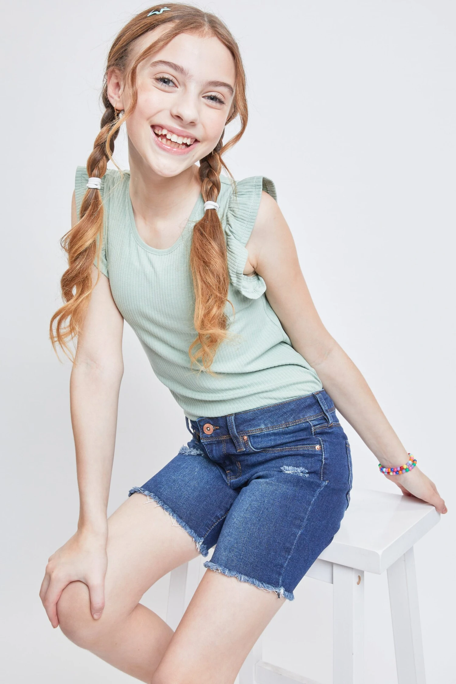 Girls Essential Frayed Bike Shorts 7 Girls Essential Frayed Bike Shorts - Image 5