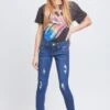 Girls Mid-Rise Essential Skinny Jeans W/Faux Front Pkt -Wana Fashion Shop GP157650 S2043 4