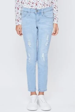 Girls Mid-Rise Essential Skinny Jeans W/Faux Front Pkt 19 Girls Mid-Rise Essential Skinny Jeans W/Faux Front Pkt -Wana Fashion Shop GP157650 L2043 2