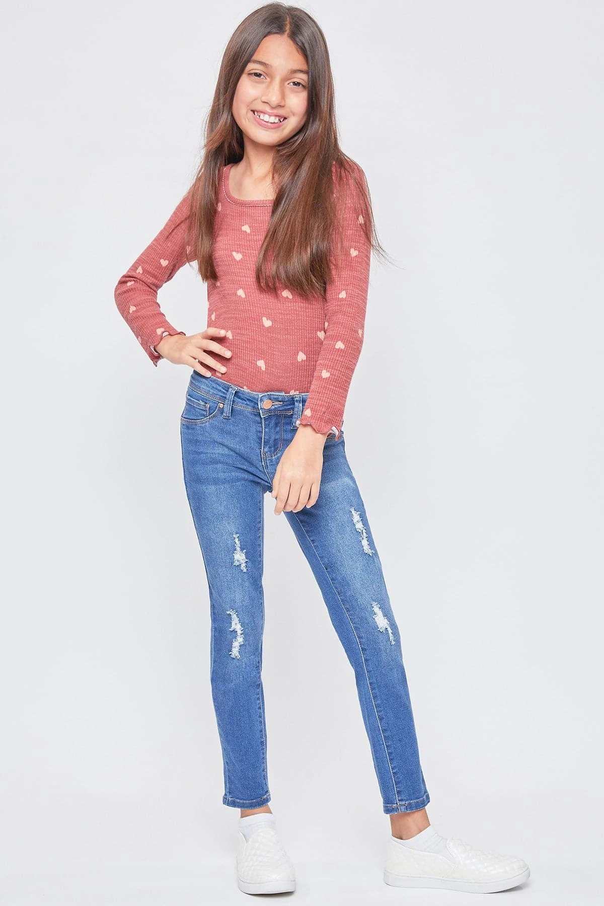Girls Mid-Rise Essential Skinny Jeans W/Faux Front Pkt 11 Girls Mid-Rise Essential Skinny Jeans W/Faux Front Pkt - Image 9