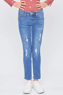 Girls Mid-Rise Essential Skinny Jeans W/Faux Front Pkt 23 Girls Mid-Rise Essential Skinny Jeans W/Faux Front Pkt -Wana Fashion Shop GP157650 M2043 2