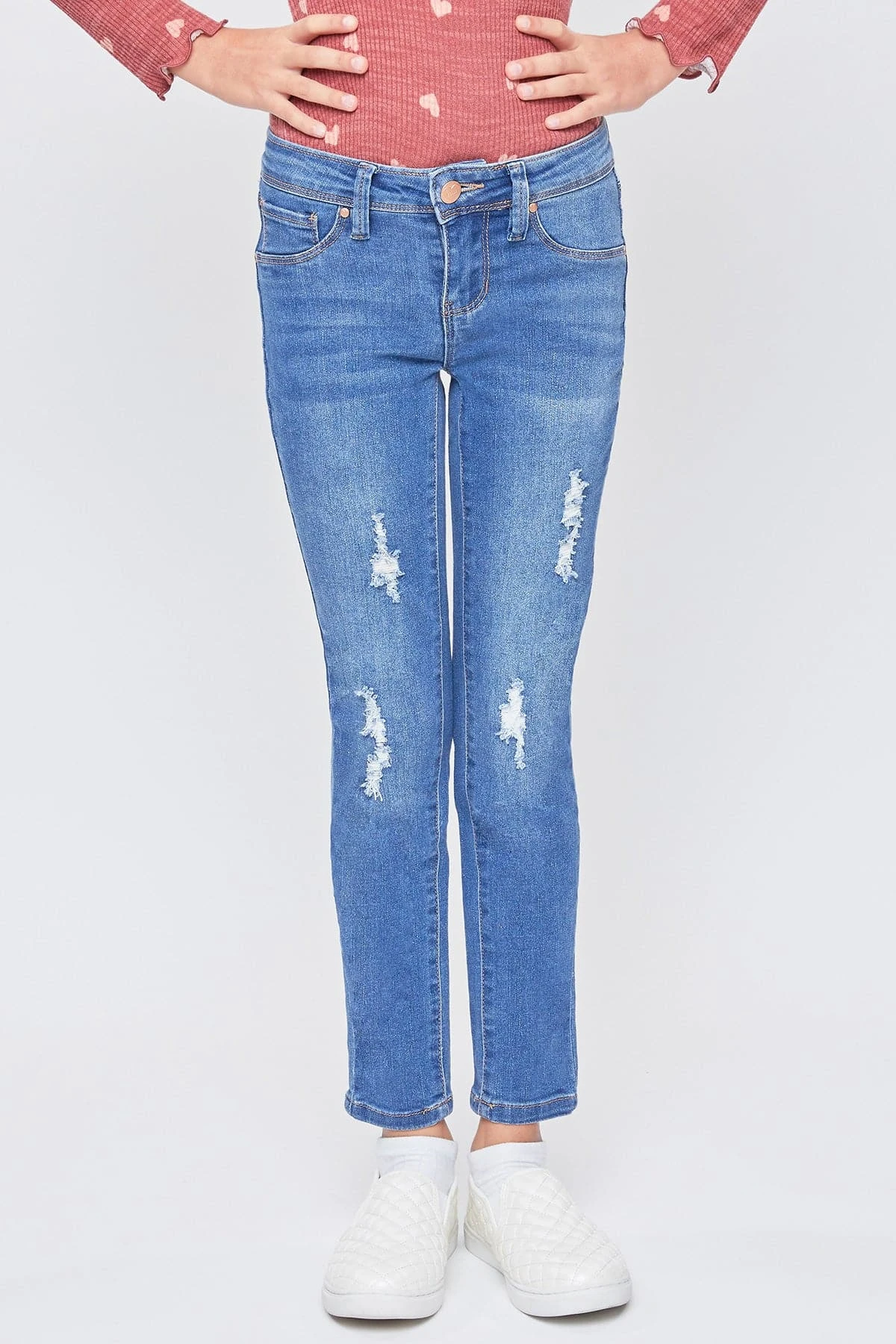 Girls Mid-Rise Essential Skinny Jeans W/Faux Front Pkt 12 Girls Mid-Rise Essential Skinny Jeans W/Faux Front Pkt - Image 10